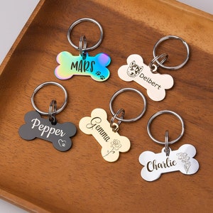 Dog Tag - Dog Name Tag - Bone Dog ID Tag - Dog Tags for Dogs Personalized - Dog Gifts - Engraved Dog Tag - Custom Dog Tags - Bone Dog Tag