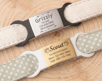 Custom Cat Tags - Cat Gifts - Silent Cat ID Tag - Slide on Pet ID Tag - Silicone Cat Tag - Cat Tag with Paw Design - Cat Collar Tags