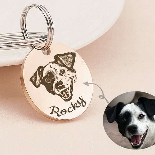 Custom Image Pet ID Tag Etsy
