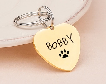 Dog Tags - Custom Pet Tag - Dog Id Tag - Dog Tag Stainless Steel - Customized Dog Tag - Dog Tag Small Dog with Cute Paw Icon