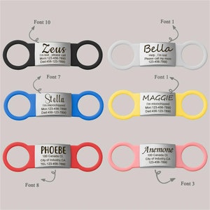 Dog Tag - Slide on Dog Tag - Custom Dog Name Tag - Silent Pet ID Tag - Dog Tag Personalized - Silicone Dog Tag - Silent Dog Collar Tag image 5