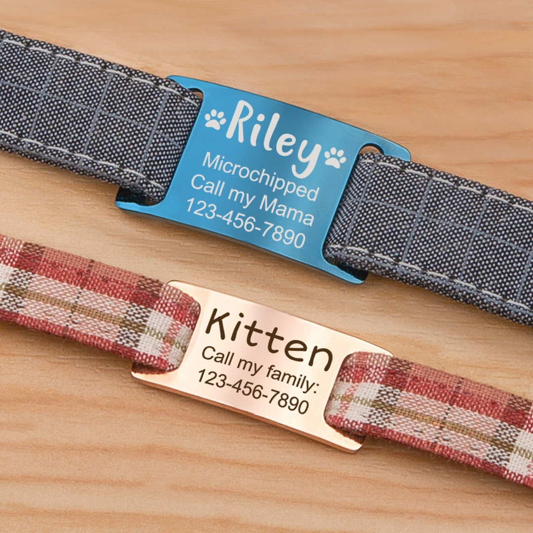 Silent Cat Tag Cat Tag Slide on Cat Collar Tag pet Id Tagcustom Cat