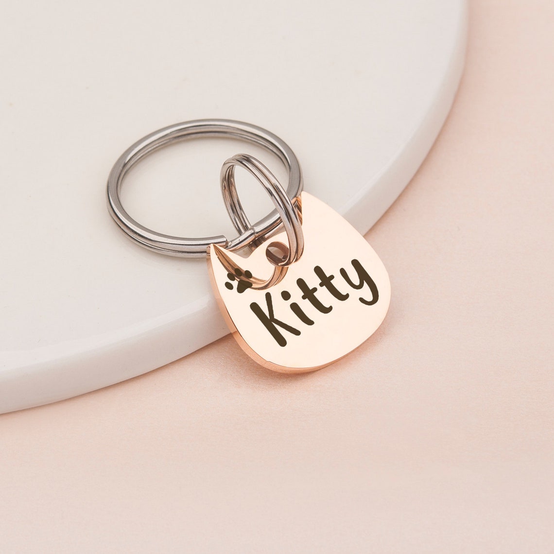 Cat Tag Personalized Cat Id Tag Pet Tags Cat Cat Name Etsy