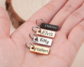 Mini Cat Tag - Indoor Cat Tag - Cat ID Tag - Tiny Cat Tag - Small Cat Tag - Mini Cat Name Tag - Cat Collar Charm Tag - Custom Cat Tag Square