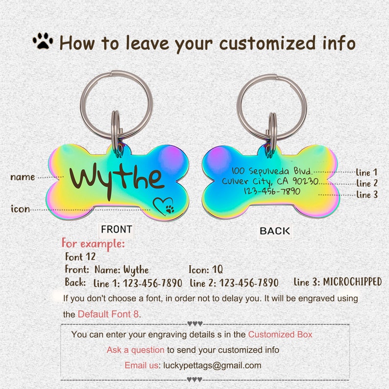 Dog Tag Dog Gifts Gifts for Pets Dog Tags for Dogs Personalized Bone Shaped Dog Tag Personalized Dog Tag Funny Dog Tags Paw Icon image 5