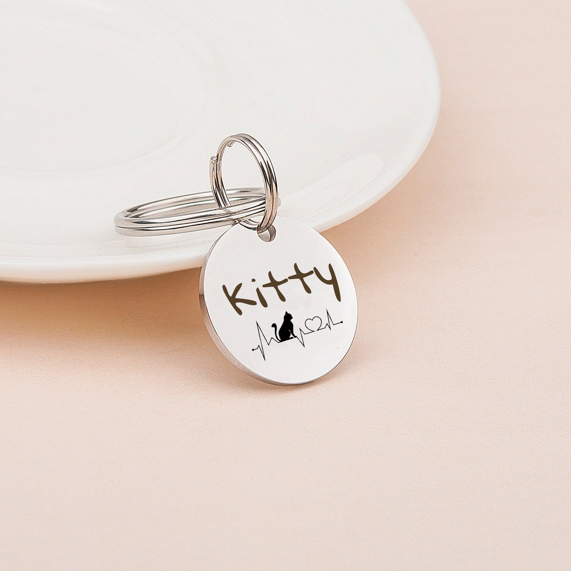 Cat ID Tag Cat Tag Personalized Cat Tag Small Etsy