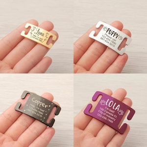 Cat Tag Personalized - Cat Collar Tag - Cat Gifts - Custom Cat Name Tags - Silent Pet Tag - Slide on Cat Tag - Silent Pet Tag with Cut Hole afbeelding 3