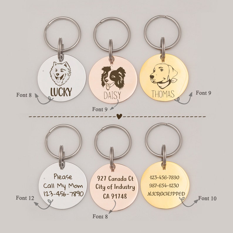 Personalized Dog Tags Funny Dog Face Design Dog Name Tag Dog Tags for Dogs Personalized Dog Tag Unique Dog Tags for Dogs
