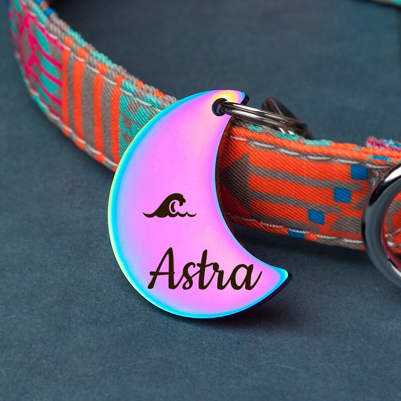 Cat Tag - Cat Gifts - Moon Cat Tag - Cat Tags for Cats Personalized - Engraved Cat Tag - Cute Cat Tag - Moon Cat Tag for Cats imagem 8