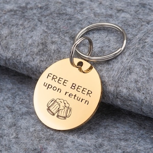 Dog Tag - Free Beer Dog Tag - Dog Tag for Dogs - Custom Dog Collar Tag - Personalized Dog Name Tag - Funny Pet Dog Tag - Outdoor Dog Tag