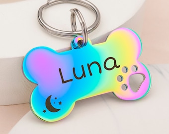Cute Dog Tag - Custom Bone Dog Tag - Puppy Name Tag - Dog Name Tag - Pet ID Tag for Dogs - Personalized Dog Tag - Engraved Dog Tag Bone