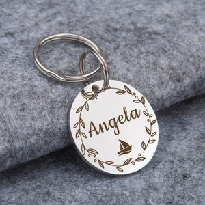 Dog Tag - Dog Gifts - Personalized Dog Tag - Pet Tags for Dog - Dog Name Tag - Funny Dog Tag Sailboat Icon