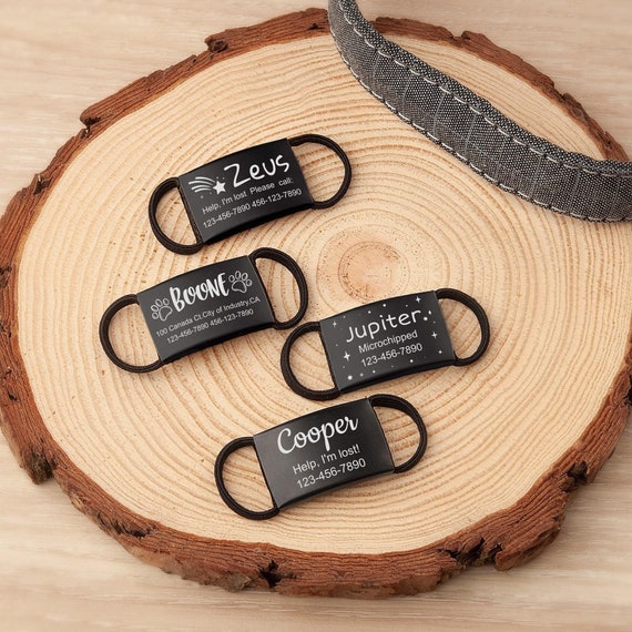Custom Dog Tag - Dog Collar Tag - Slide On Dog Tag - Dog Tags Personalized - Engraved Dog Tag for Dogs - Silent Dog Name Tag - Dog ID Tag