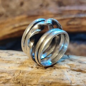 Viking Style Spiral silver ring.