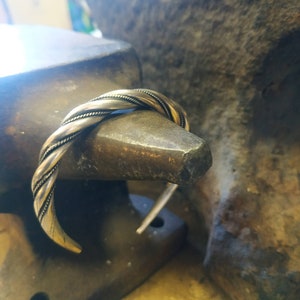 Viking Norse Celtic Twisted Torc Bracelet in  Sterling Silver