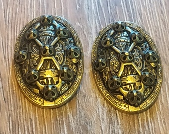 Pair Zinc Alloy Fibula Viking Brooch