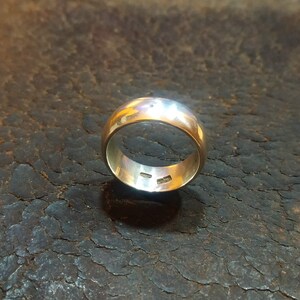 Antique solid sterling silver wedding band. image 8