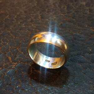 Antique solid sterling silver wedding band. image 2