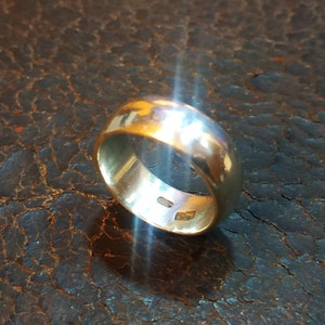 Antique solid sterling silver wedding band. image 3