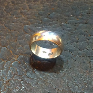 Antique solid sterling silver wedding band. image 6