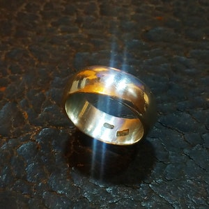 Antique solid sterling silver wedding band. image 1