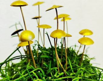 Handmade Home Yard Decor Brass  Mushroom