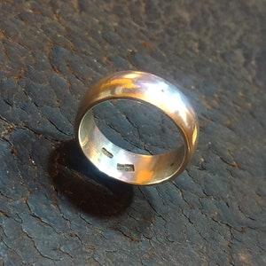 Antique solid sterling silver wedding band. image 5