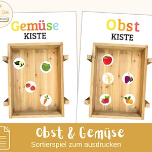 Fruit Vegetable Sorting Game, Early Learning PDF to Print Montessori Learning at Home Preschool Activities Learning Playfully