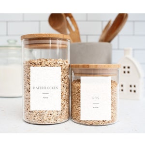 Labels kitchen storage jars kitchens organize minimalist PDF to print Download order system white black