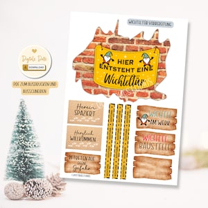 Secret Santa door, construction site to print out PDF DIY set of Secret Santa accessories, Christmas crafts, Secret Santa door accessories, Secret Santa signs, door mat
