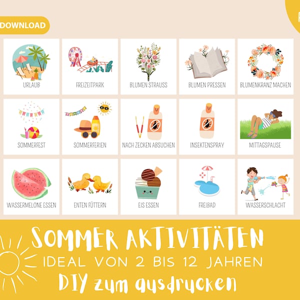 Routine cards children summer activities Montessori planning print PDF daily plan signal cards weekly plan structure children, ritual family