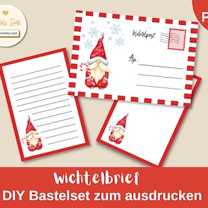 Carta de Secret Santa para imprimir en PDF Conjunto DIY de accesorios de Secret Santa para manualidades navideñas