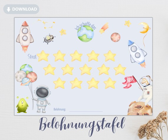 Belohnungstafel Pdf Für Kinder Zum Ausdrucken Lernen Für - Etsy