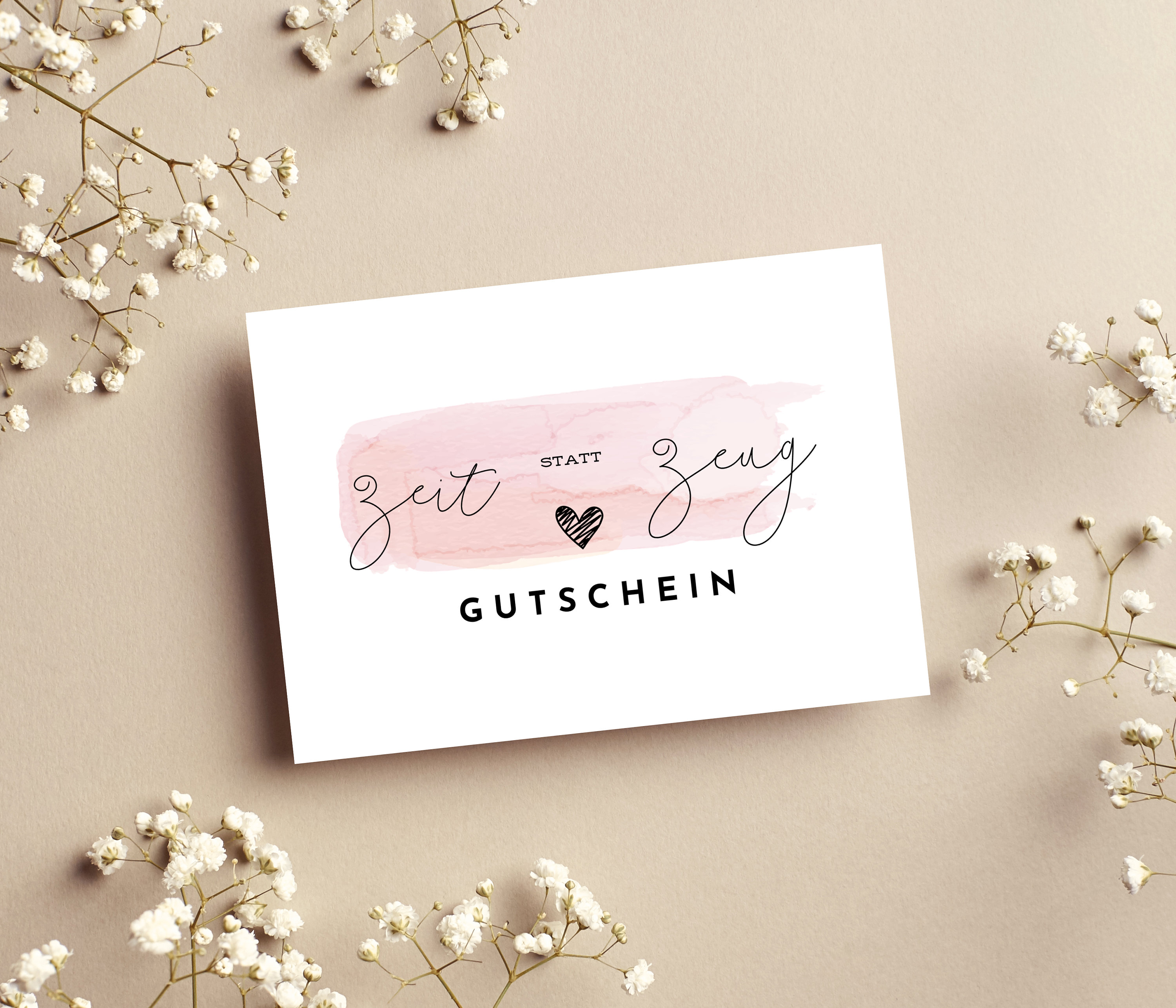Zeit statt Zeug Gutschein PDF zum Ausdrucken sofort herunterladen