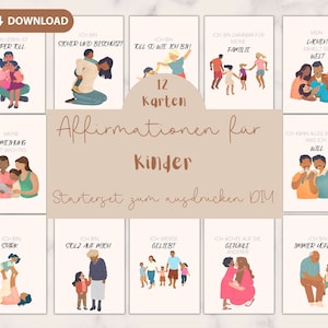 Affirmationskarten PDF für Kinder Starter Set  zum ausdrucken Selbstwert selbstbewusst mentale Stärke diy Schule  positive Glaubenssätze