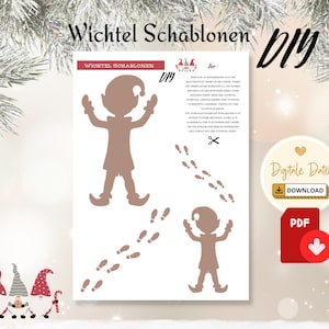 Gnome stencils Gnome prank Gnome door to print out PDF DIY Gnome accessories to make at Christmas time