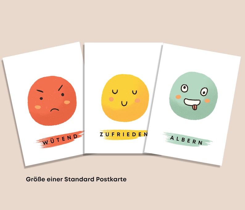 Gefühlskarten für Kinder zum ausdrucken Emotionen Gefühle ausdrücken