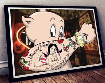 The Thicker The Thighs (11"x17" High Quality Porky Pig Poster Print Art)