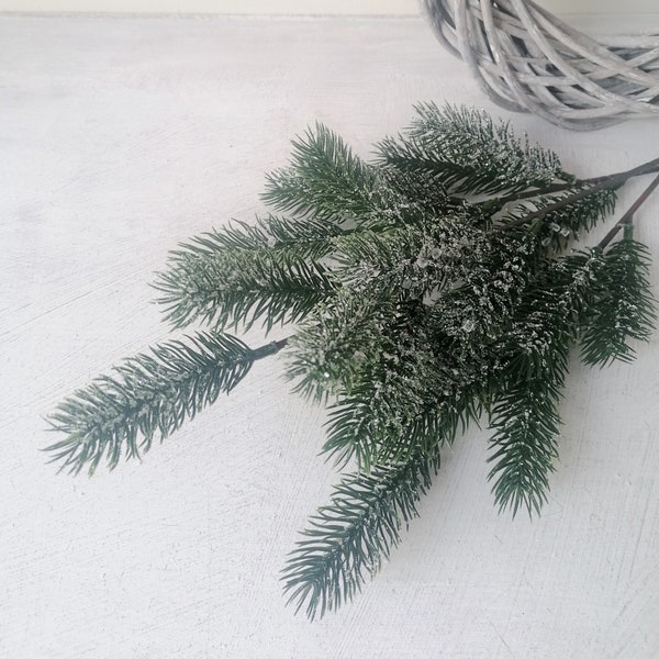 Christmas Snowy Glittered Spruce • Artificial Christmas Greenery • Christmas Home Decorations • Christmas Foliage