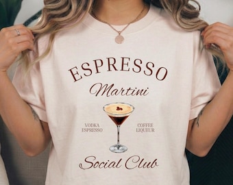 Espresso Martini Social Club Graphic Tee: Comfort Colors - Ivory, Boxy Fit