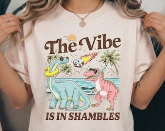 The Vibe is in Shambles Graphic Tee: Comfort Colors - Ivory, Boxy Fit