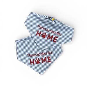 Wizard of Oz Inspired Dog Bandana: Blue Plaid Bandana, Snap-on Bandana, There’s No Place Like Home image 4