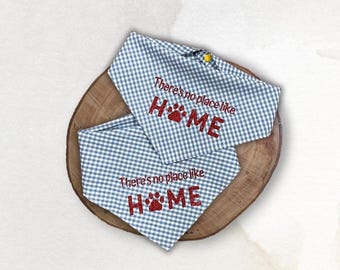 Wizard of Oz Inspired Dog Bandana: Blue Plaid Bandana, Snap-on Bandana, There’s No Place Like Home