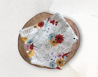 Floral Dog Bandana: Double-Sided, Cotton