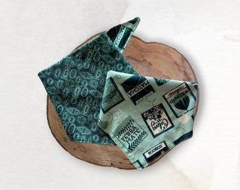 Tea Lover and Vintage Key Locks Dog Bandana: Double Sided Tie-On