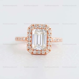 5Ct emerald cut Moissanite engagement Ring Emerald Moissanite Engagement Ring Emerald Cut Ring, Solitaire Ring Emerald Cut Ring Gift for Her