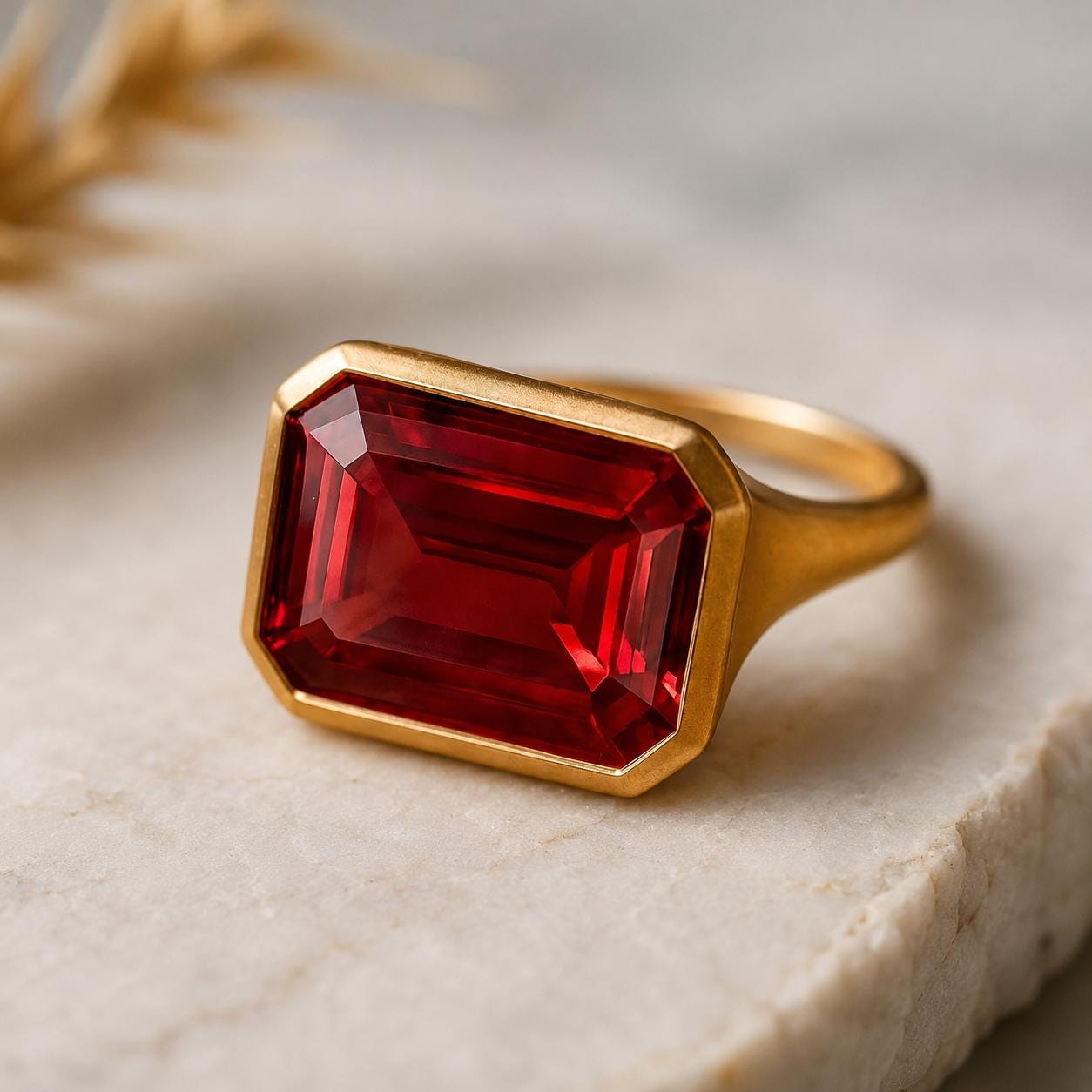 16 x 12 mm ブラッドレッド モザンビーク ルビー リング ラディアン 