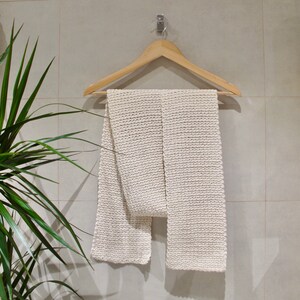 Ivory Unisex Handmade Crochet Scarf Made from Eco-friendly and Sustainable Yarn image 1