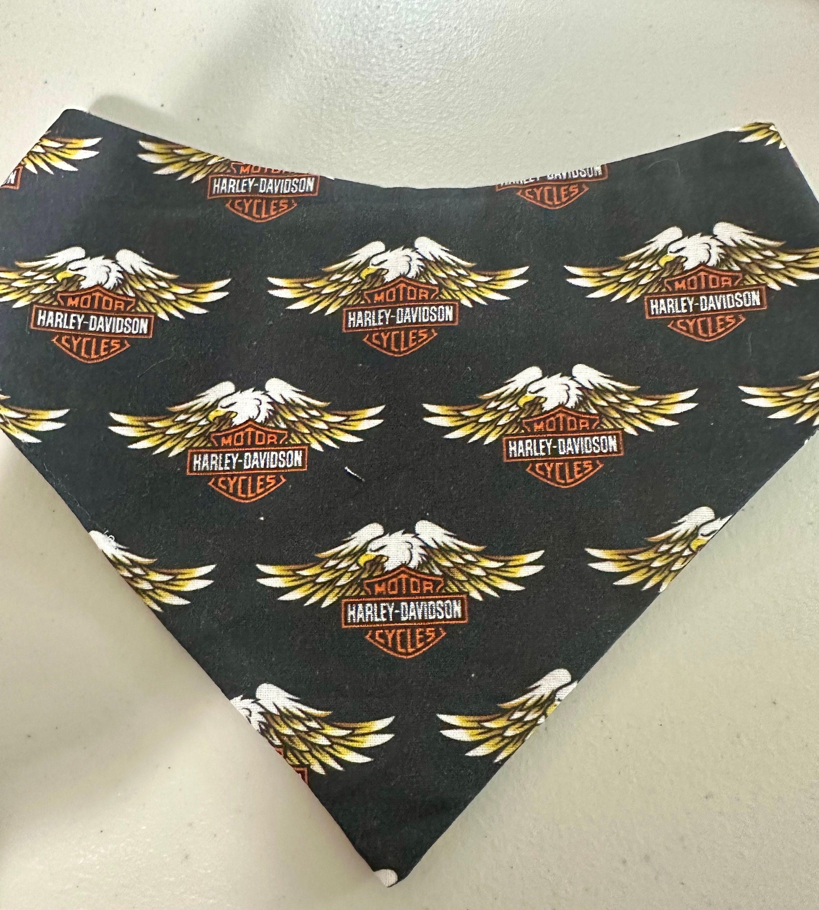 Harley Davidson inspired  pet bandana with snaps