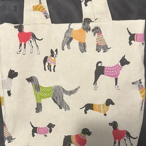 Handmade dog tote bag